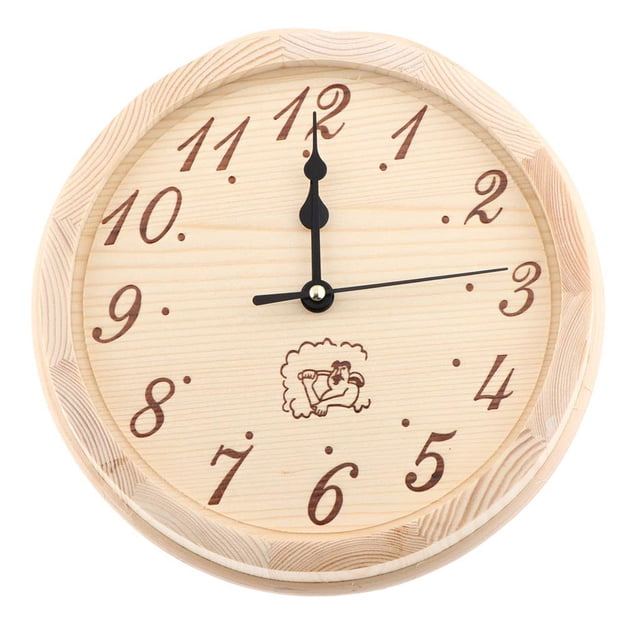 Kearding Reloj de madera, superficie lisa exquisita, decoración del hogar, resistencia a altas temperaturas, temporizador para sala de vapor, Decoración del hogar
