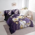 thumbnail image 3 of Homewish Marble Artwork Adult Twin Bedding Sets 7-Piece, Romantic Purple Abstract Bedding Comforter Set, Modern Fashion Art Reversible Sheet Sets, Breathable Home Decor, 3 of 7