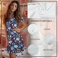 thumbnail image 7 of SEANATIVE Nightgowns for Women Short Sleeve Sleepshirt Comfy House Dress Above the Knee Pajama Dress Bedroom Dress with Button Closure for Home Casual, XL, Hippie Lotus Flower Blue, 7 of 7