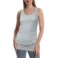 thumbnail image 1 of SUMONA Women Round Neck Accent White Two Tone Casual Basic Ribbed Tank Top, 1 of 3