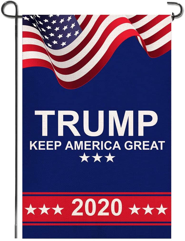 outdoor fabric by the yard on Flaggo American President Donald Trump 2020 Make Keep Us America Great Burlap Garden Flag Double Sided Premium Fabric Us Election Patriotic Outdoor Decoration Banner For Yard Lawn 12 5 X 18 5 Walmart Com