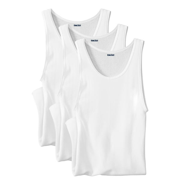 Kingsize KingSize Men's Big & Tall Ribbed Cotton Tank Undershirt, 3