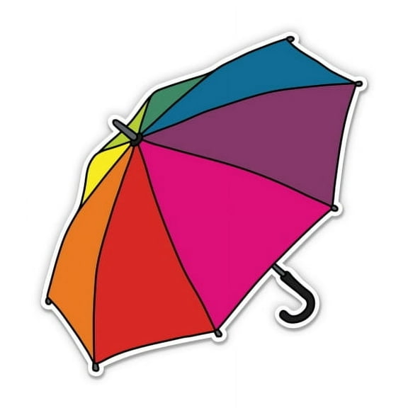 Umbrella Colorful - 3" Vinyl Sticker - For Car Laptop I-Pad Phone Helmet Hard Hat - Waterproof Decal