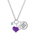 thumbnail image 1 of Delight Jewelry March - Hot Blue Crystal Bicone - Purple Heart Nurse Strong Zoe Necklace, 1 of 4