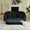 Black-Round Pillow, variant on Leumius 87" Convertible Futon Sofa Bed, Corduroy Curved Boneless Couch with High Backrest, 2-in-1 Fold-Out Sleeper Sofa with Pull-out Couch Bed,Beige-Square Pillow