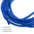 thumbnail image 3 of Cordón de cuero trenzado, cuerda de cuero genuino trenzado plegado para manualidades, fabricación de joyas, collar, pulseras de 2.2 yardas azul, 3 of 7
