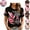 Red, variant on Mfakffe Breast Cancer Shirts for Women October Breast Cancer Awareness Short Sleeve Tee Pink Ribbon Print Crew Neck Casual T-Shirt for Breast Cancer Support