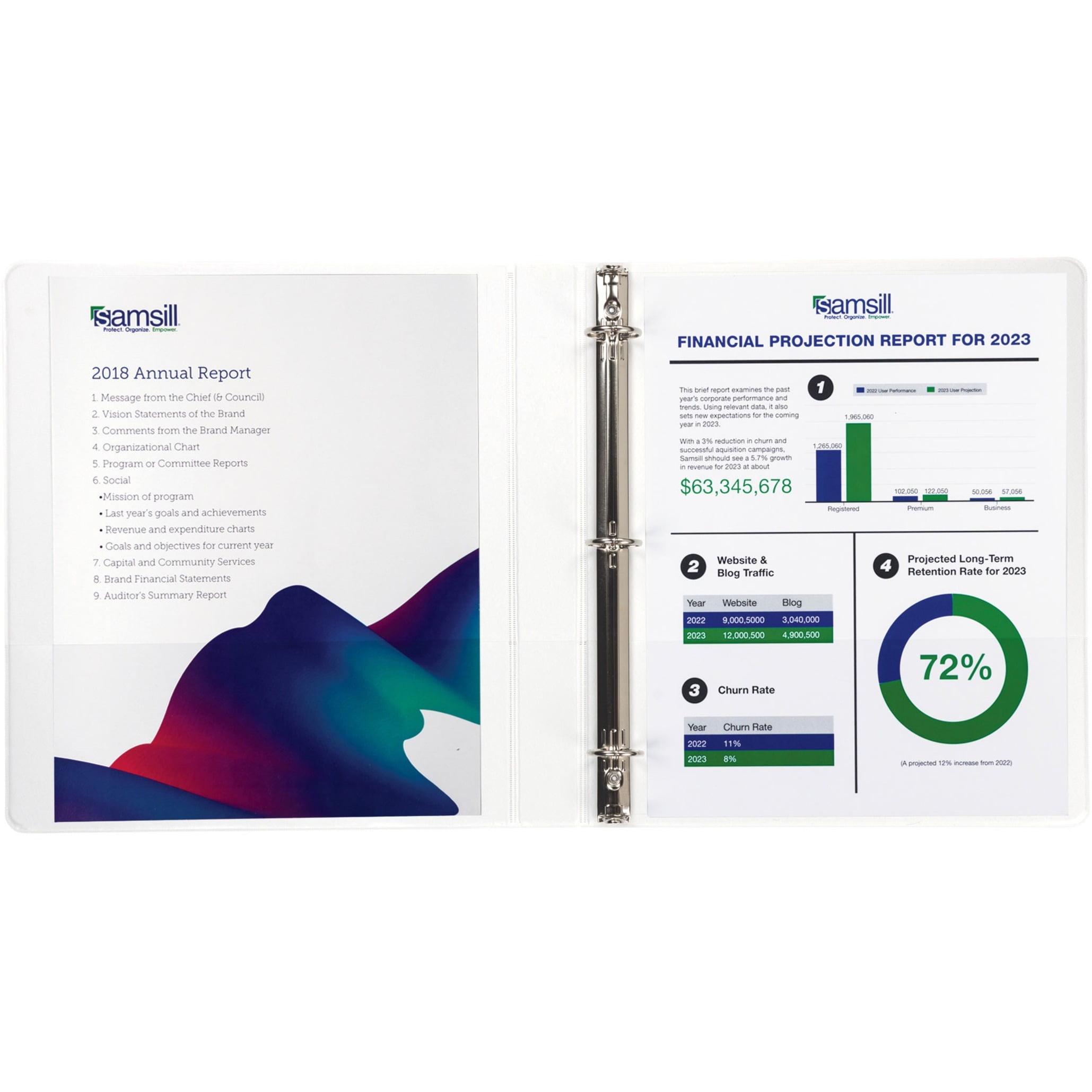 Samsill Durable 1 Inch Round Ring View Binder - White 8 Pack, White, 8 / Pack (Quantity)