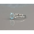 thumbnail image 2 of 925 Sterling Silver Ring Oval Cut Natural Aquamarine Ring Solitaire Anniversary Gift Ring For Women, 2 of 6