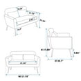 thumbnail image 5 of Comfy Loveseat Sofa Small Couch, Classical Two Seat Sofa with 2 Throw Pillows and Black Metal Legs, Upholstered Sofa Couch for Small Space Office Studio Apartment Bedroom, Valley Gray Bronzing Suede, 5 of 7