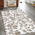thumbnail image 4 of 4x6 Area Rugs, Brown Flower Non-Skid Rubber Backing Large Rectangle Rugs - Living Room Bedroom Home Office, Vintage Farmhouse Boho Leaf Spring Plant Indoor Floor Mat Carpets Washable Rug, 4 of 9