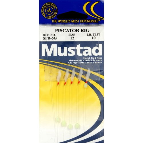 5 Mustad 2 packs Size 6 Piscator Rig SPR-5G Qty