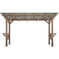 thumbnail image 4 of LZBEITEM 13'x6.5' Hardtop Grill Gazebo,  Outdoor BBQ Gazebo Canopy Tent with 2 Side Shelves, LED Light & Galvanized Steel Roof for Lawn, Garden, Deck, 4 of 13