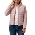 thumbnail image 6 of fatyb Girls Full Zip Jacket Kids Long Sleeve Stand Collar Fall Winter Cropped Outerwear with Pockets, 6 of 7