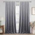 thumbnail image 7 of Hiasan Grey Ombre Blackout Curtains for Bedroom - Back Tab 96 inch Long Damask Design Thermal Insulted Tieable Window Drapes Light Blocking Curtains for Living Room, Hotel, 2 Panels, W52 x L96, Gray, 7 of 7