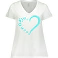 thumbnail image 3 of Inktastic Paw Print Heart Women's Plus Size V-Neck T-Shirt, 3 of 5