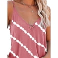 thumbnail image 4 of ORQ Women Sleeveless V-Neck Stripe Printed Strap T-shirt, 4 of 4