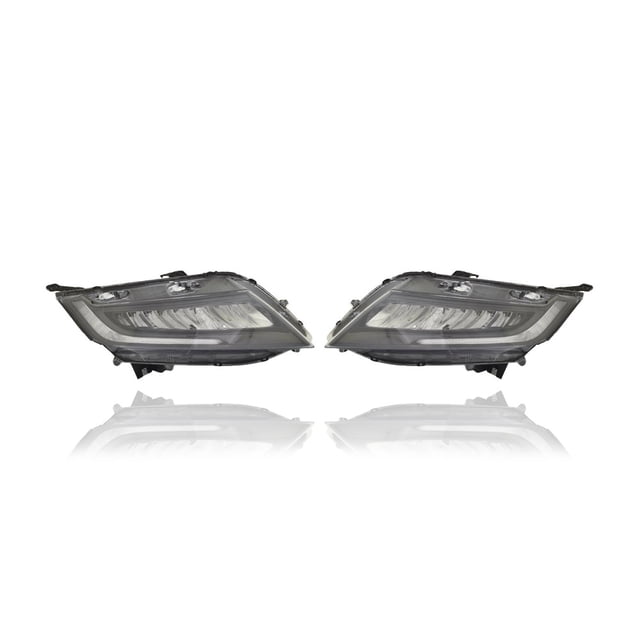 Headlight Assembly - Compatible/Replacement for '18-20 Honda Odyssey - LED - Pair, Left Driver + Right Passenger Set - 33100THRA21, 33150THRA21