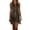 A-Brown150, variant on Women's Fringe Belted Mini Dress Sleeveless Zip Collar Western Party Short Sundress