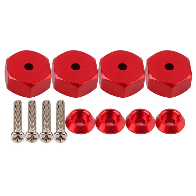 Estrela 4 piezas 5mm a 12mm combinador rueda Hub Hex adaptador accesorio para WPL D12 1/10 RC TrucksRed
