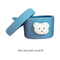 thumbnail image 3 of Wweixi Stylish Storage Basket Organize Space With Handmade Cotton Rope Warm Reminder Washable And Foldable Storage Basket With blue with lid S, 3 of 6