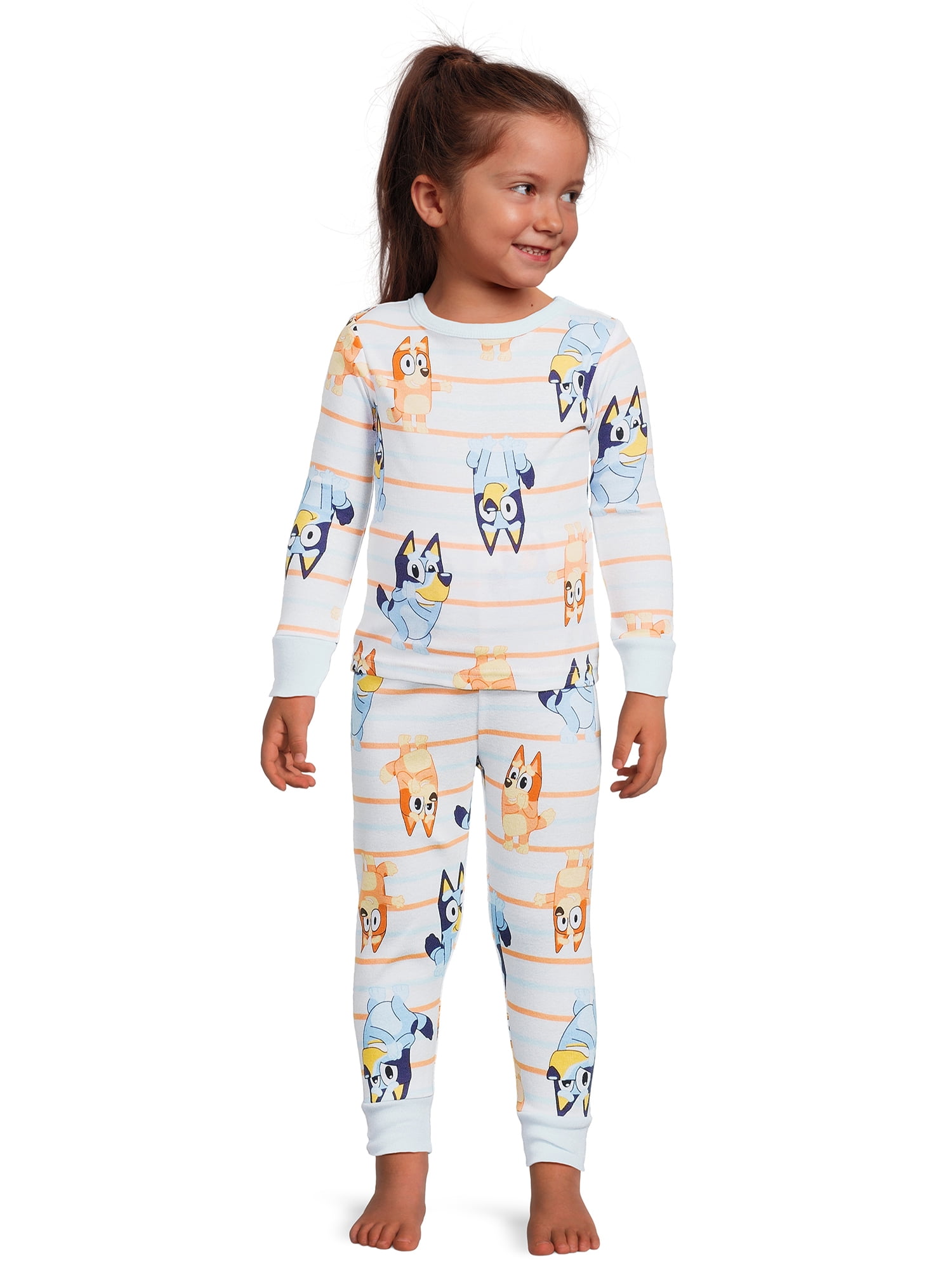 Bluey Toddler Unisex Long Sleeve Top and Pants, 2-Piece Pajama Set, Sizes 12M-5T