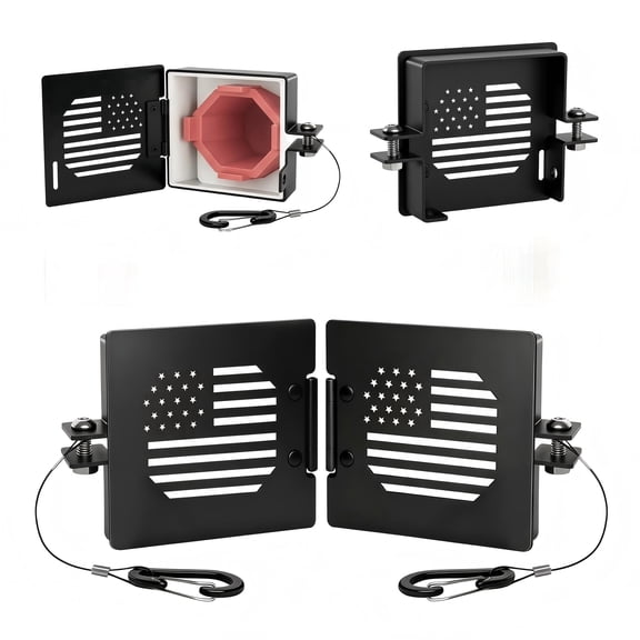 Upgraded Aluminum RV Bumper End Caps | Fits 4-Inch Square Camper Bumpers | Ventilated Sewer Hose Storage with Anti-Loss Buckles & Easy 1-Minute Install | 2-Pack