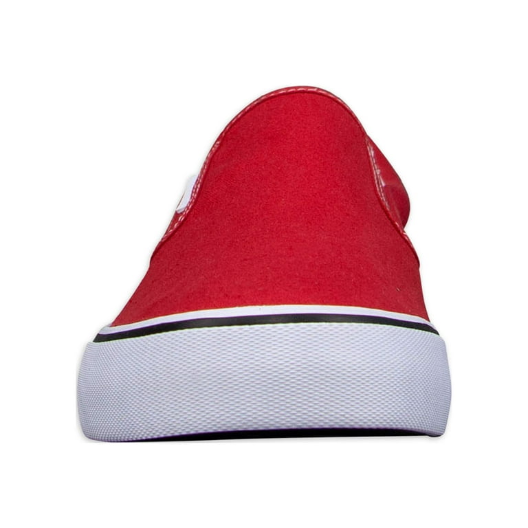 Red canvas slip on shoes sale
