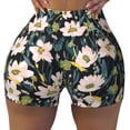 thumbnail image 2 of Haiem Flowers No Front Seam Biker Shorts for Women Yoga Workout Gym Bike Shorts with Tummy Control Moisture-Wicking-Large, 2 of 9