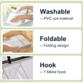 thumbnail image 5 of Wardrobe Clothes Organizer 1 Pack Hanging Closet Clothing Storage Dividers PVC Cabinet Pants Shelf Foldable Drawers with Hanger Hook for Organizing Bedroom Nursery Bathroom (Grey), 5 of 6