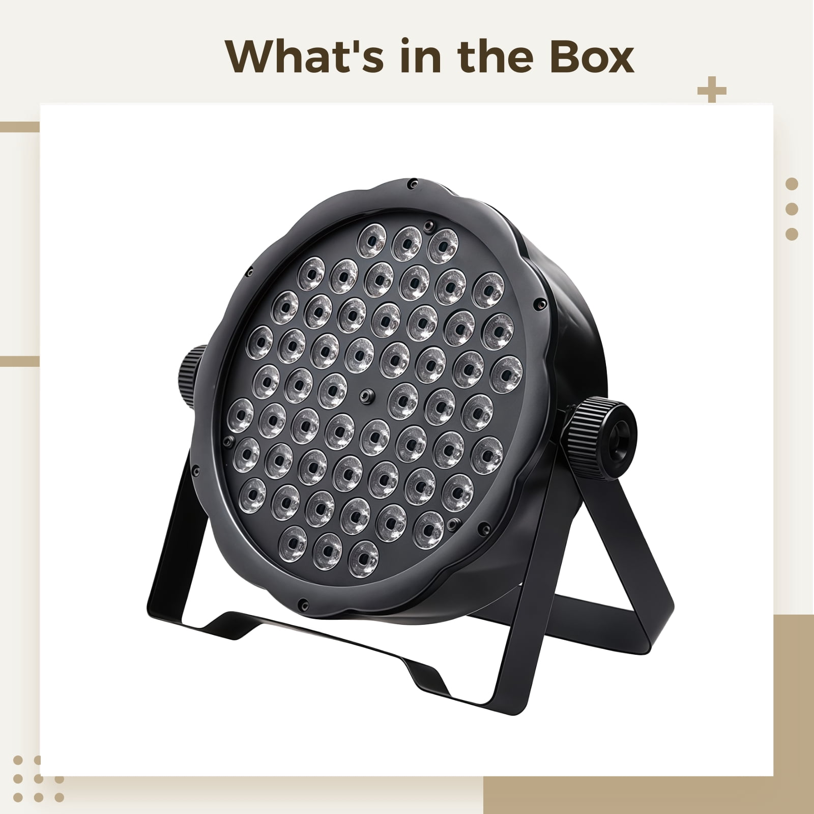 RGBW DMX PAR Can Light, 54 LED Stage Lighting with Sound Activation, Adjustable Brightness, for DJ, Band, Club, Party, Event, Black Steel Housing