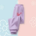 thumbnail image 5 of Girls Pants Size 10-12 Fashion Casual Cuffed Sweatpants High Waisted Sports Joggers with Pockets Kids Clothes Girls, 5 of 5