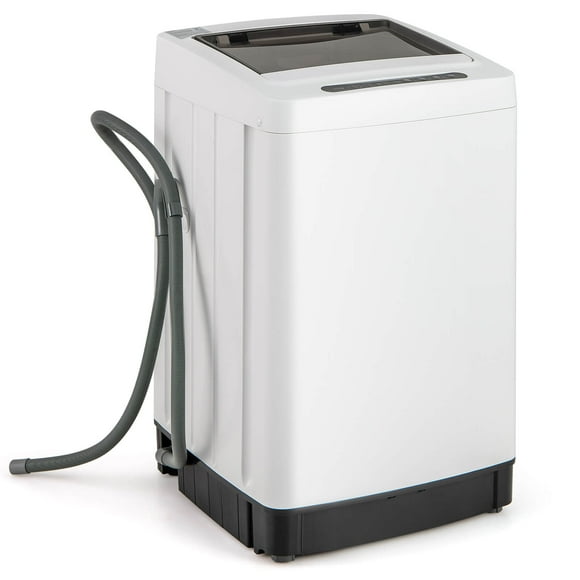 Costway Portable Washing Machine 11 LBS Full Automatic Washer Machine with 8 Washing Modes White