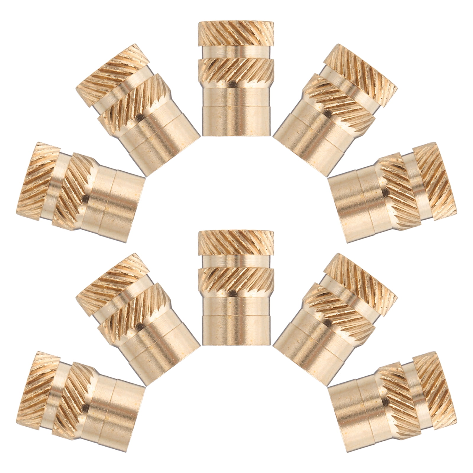 DEEPCRAFF Brass Knurled Threaded Inserts, Golden Nuts for Home and Projects, Secure and Fastening