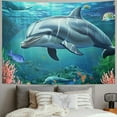 thumbnail image 2 of Shiartex Seascape Tapestries The Underwater World with Dolphins and Plants Tapestry for Bedroom Aesthetic Home Decor Backdrop Men Women Dorm Wall Tapestry Painting, 2 of 6