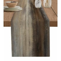 Brown Abstract Table Runner-Cotton Linen- 36 Inch Holiday Dresser Scarves, Vintage Neutral Modern Minimalist Prints Tablerunner for Kitchen Coffee/Dining Bedroom Living Room Dinner Scarf Décor 13x36