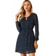 thumbnail image 1 of Dde San Patricio GargantilDe Mujer Con Cuello En V Vintage Acampanado Dorado Metálico Brillante EstrelVestido Acampanado Azul oscuro L, 1 of 6