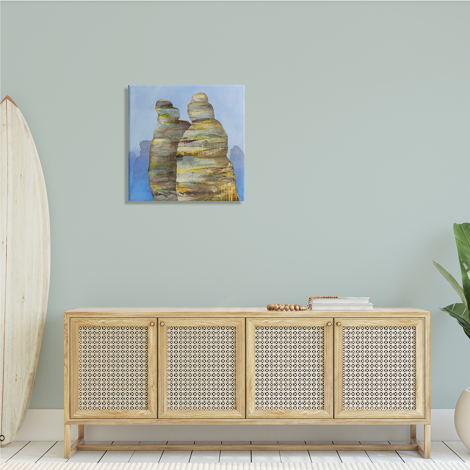 Stupell Indtries Abstract Rock Formations Distressed Patterns Nautical Cliffs,24 x 24,Design by Ruth Fromstein
