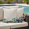 thumbnail image 5 of Spring Flowers Pillow Covers 2 Pack Blue Hydrangea Pillowcase Waterproof Outdoor Throw Pillow Cover for Patio Garden Square Cushion 16”x16”, 5 of 9