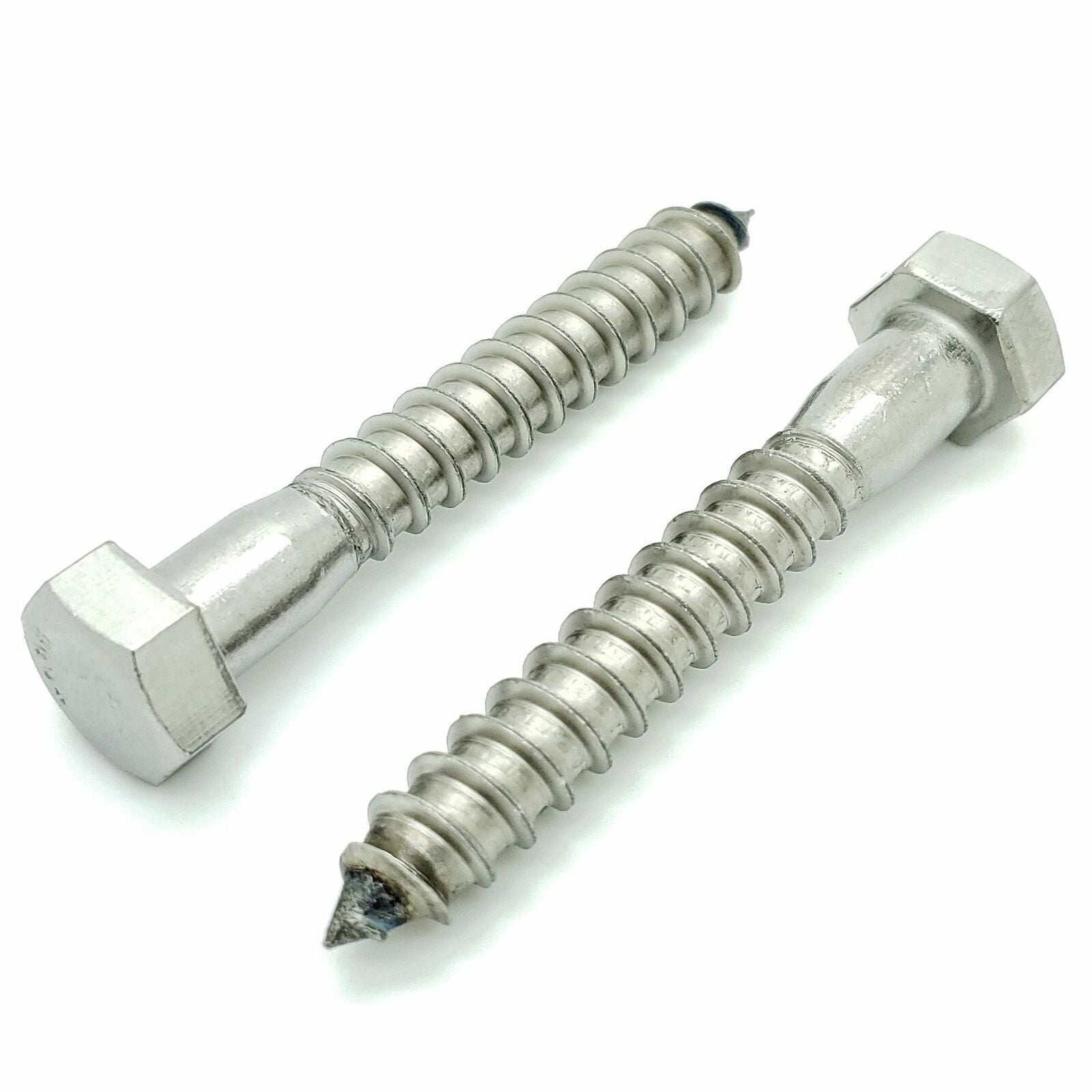 Qty 10 1/2 x 8" Stainless Steel Hex Lag Screws 