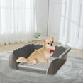thumbnail image 4 of Tachiuwa Dog Toilet with Removable Post Compact Pet Litter Pan Portable Easily Clean Potty Trainer Training Potty Tray for Rabbit Indoor Puppy Gray, 4 of 6
