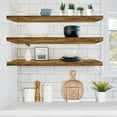 thumbnail image 3 of Sorbus Extra Long Floating Shelves – Set of 3 Wall-Mounted Shelves (48"x9") for Bedroom, Kitchen, Living Room, Bathroom – Walnut Rustic Farmhouse Décor, 3 of 6