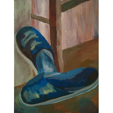 Canvas Print Shoes Image Painting Paint Still Life Color Art Stretched Canvas 10 x