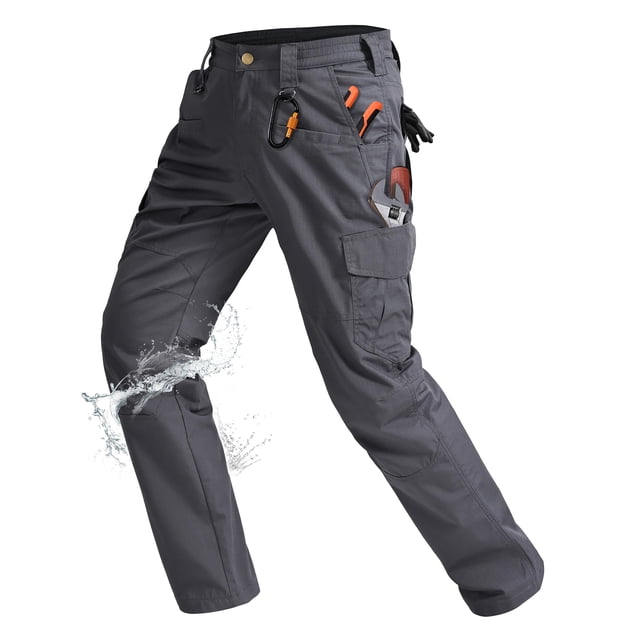 Pantalones cargo tácticos Rapoo para hombre, impermeables, color gris, 44 W x 32 L