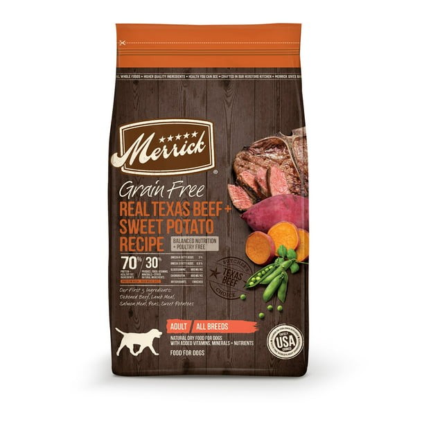 Merrick Grain Free Real Texas Beef + Sweet Potato Dry Dog Food, 22 lbs Dry Dog Food