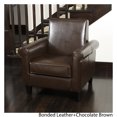 thumbnail image 1 of Fauteuil Club en Cuir Marron Collé Ector, 1 of 4