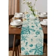 thumbnail image 2 of Hokiten Table Runners 90 Inches Long Dress Scarves, Turquoise Starfish Farmhouse Coffee/Dining/Kitchen Table Runner for Living Room, Ocean Nautical Seahorse Coral Shell 13x90 Inch, 2 of 7