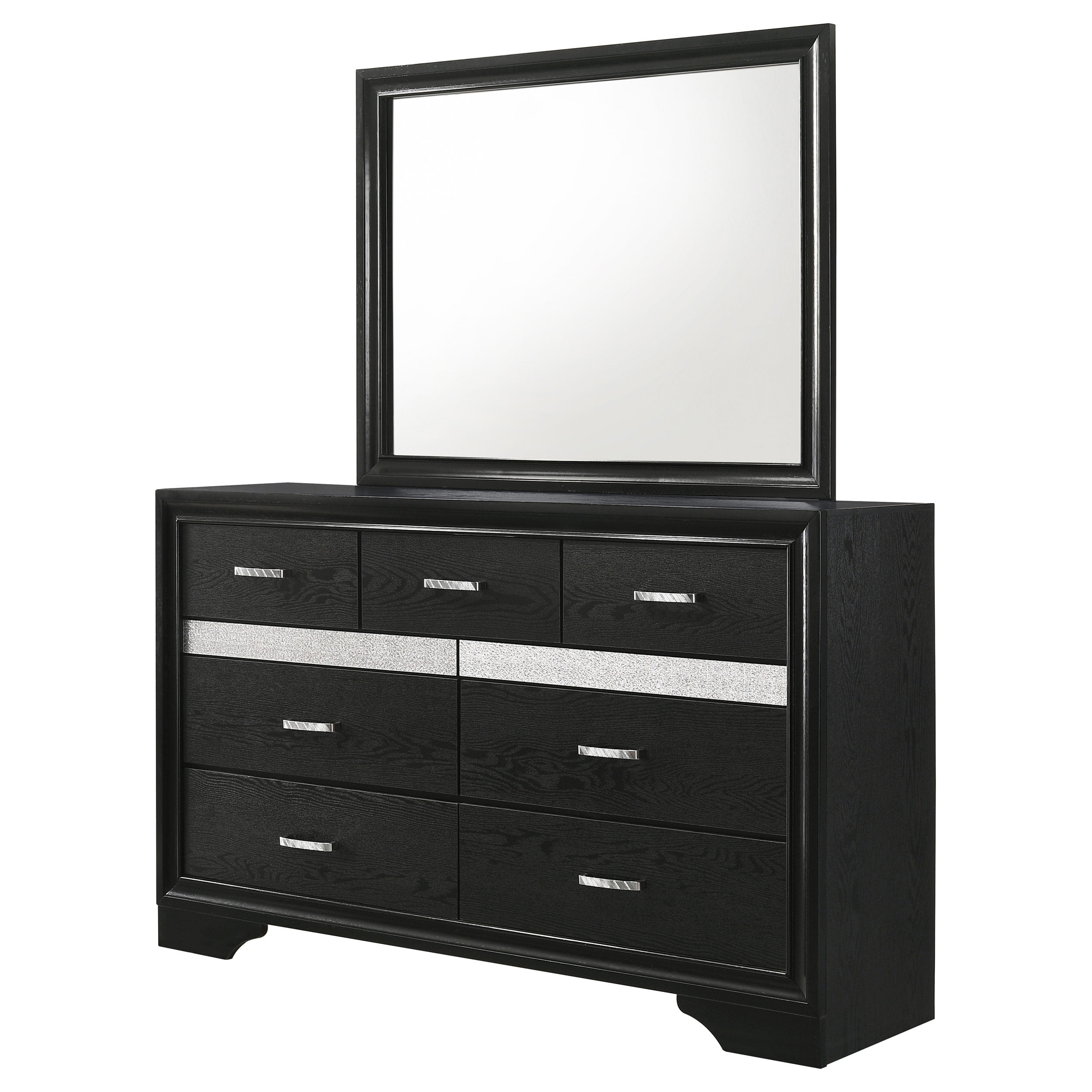 Miranda 9-drawer Dresser with Mirror Black