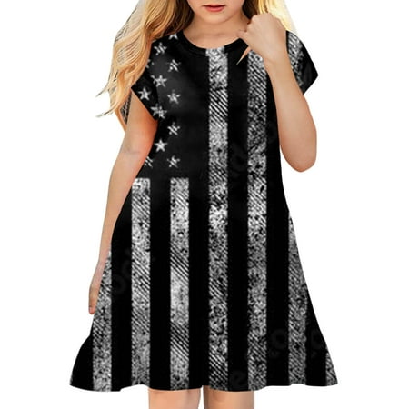 

Girls Dress Kids Toddler Children Spring Active Fashion Daily Indoor Outdoor Print Sleeveless Summer Dress 3-4 Years