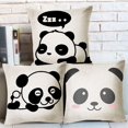 thumbnail image 4 of CNKOO Cartoon Panda Print Linen Square Pillow Case Cushion Throw Cover Home Sofa Decor, 4 of 7
